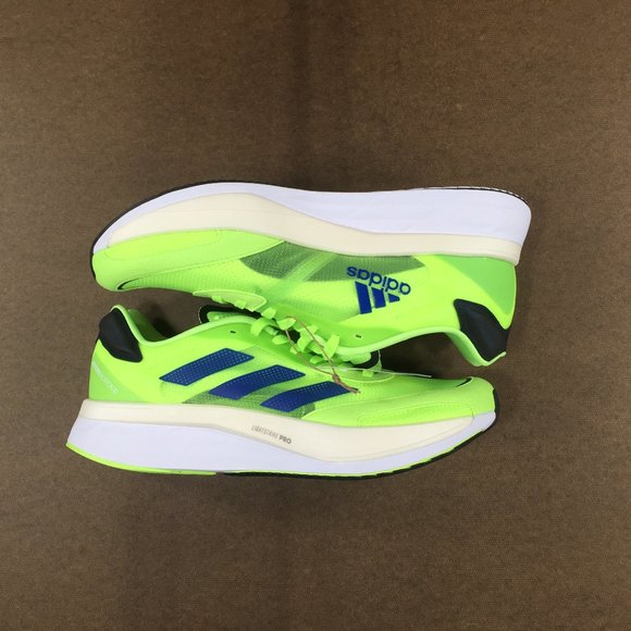 Adidas Adizero Boston 10 Running Shoes Mens Size 12 Signal Green H67514 - Picture 2 of 10